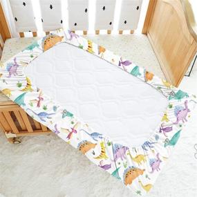 img 1 attached to Dinosaur Crib Sheet for Boys and Girls - Neutral Baby Toddler Sheets. Standard Crib Fitted Sheet, Ultra Soft and Breathable. Size: 28 in x 52 in (White)