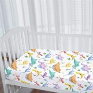 dinosaur crib sheet for boys and girls - neutral baby toddler sheets. standard crib fitted sheet, ultra soft and breathable. size: 28 in x 52 in (white) logo