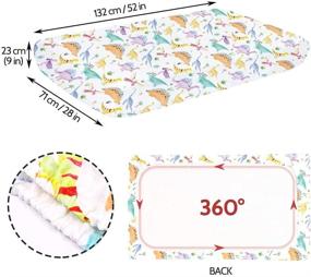 img 3 attached to Dinosaur Crib Sheet for Boys and Girls - Neutral Baby Toddler Sheets. Standard Crib Fitted Sheet, Ultra Soft and Breathable. Size: 28 in x 52 in (White)