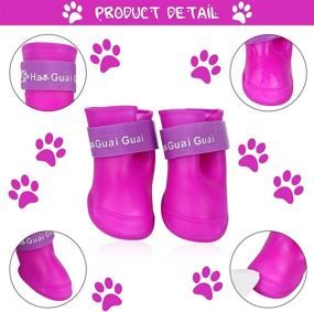 img 1 attached to 🐾 JETTINGBUY Waterproof Dog Boots: 12-Piece Set of Non-Slip Silicone Shoes for Rainy Days - Ideal Pet Boots for Dogs and Cats (3 Sets, 3 Colors)