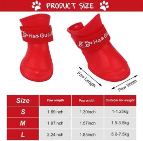 img 2 attached to 🐾 JETTINGBUY Waterproof Dog Boots: 12-Piece Set of Non-Slip Silicone Shoes for Rainy Days - Ideal Pet Boots for Dogs and Cats (3 Sets, 3 Colors)