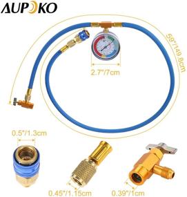 img 3 attached to 🚗 Aupoko Car AC Refrigerant Charge Hose with Gauge and R134A Can Tap Valve: Complete Recharge Kit with Low Pressure Gauge and 59'' Recharge Hose