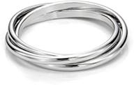 seo-optimized tarnish-resistant wedding band ring in high-polish plain dome, sterling silver, triple interlocked rolling design logo