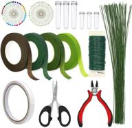 🌸 17-piece floral arrangement kit: flower tools set with wire cutter, scissors, tape, 22-gauge paddle wire, 26-gauge stem wire, pearl corsage pin, bouquet wrap - ideal for florists and diy creations logo