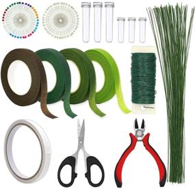 img 4 attached to 🌸 17-Piece Floral Arrangement Kit: Flower Tools Set with Wire Cutter, Scissors, Tape, 22-Gauge Paddle Wire, 26-Gauge Stem Wire, Pearl Corsage Pin, Bouquet Wrap - Ideal for Florists and DIY Creations