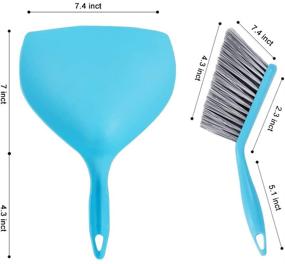 img 3 attached to 🧹 McoMce Dust Pan and Brush - Portable Dust Pan Set for Floor, Sofa, Desk, Keyboard, Car, Dog, Cat, and Other Pets - Premium Mini Hand Broom and Dustpan (Blue)
