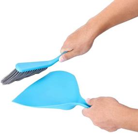 img 2 attached to 🧹 McoMce Dust Pan and Brush - Portable Dust Pan Set for Floor, Sofa, Desk, Keyboard, Car, Dog, Cat, and Other Pets - Premium Mini Hand Broom and Dustpan (Blue)