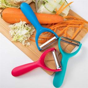 img 3 attached to 🥕 3-Piece Y Peeler Set - Caperci Kitchen Vegetable Peelers with Julienne, Serrated, and Straight Blades