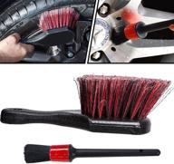 bzczh dense bristle tire and wheel brush - extra detailing brush for easy cleaning of dirty wheels and tire dirt - portable rim brush for effective scrubbing logo