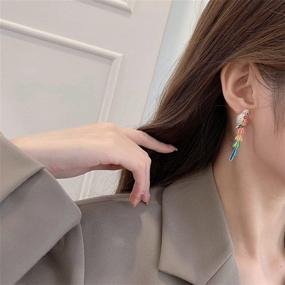 img 2 attached to 🦜 Colorful Parrot Crystal Stud Earrings: Cute Dangle Drops for Women & Girls, Silver-Plated Fashion Jewelry, Perfect Christmas Gift!