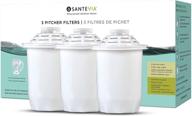 💧 santevia classic alkaline water filter value pack - 3-pack home water pitcher filter: adds minerals, makes alkaline water, filters chlorine and lead logo