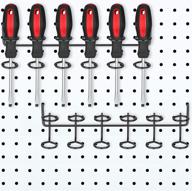 organize your tools with the 2-piece pegboard screwdriver holder and multi-ring tool accessory holder - black логотип