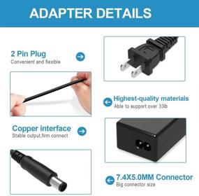img 2 attached to 💪 Powerful 65W AC Charger Adapter Cord for Dell Latitude 5510 5410 5310 2 in 1 Laptop - Reliable Power Supply