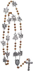 img 1 attached to 🙏 2 Feet Stations of the Cross Wooden Bead Rosary with Resurrection Centerpiece: Enhanced Spiritual Contemplation