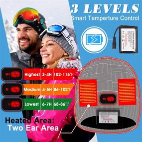 img 3 attached to 🔥 Autocastle Men Women Rechargeable Electric Heated Hat - Stay Warm in Winter with Battery-Powered Heat Skull Beanie