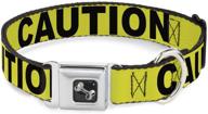 🐾 buckle-down dog collar: caution yellow black, adjustable sizes for small medium large dogs - seatbelt buckle for added safety! logo