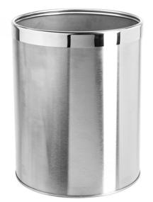 img 1 attached to 🗑️ Modern Stainless Steel Garbage Can for Small Office or Home Décor - Bennett Small Wastebasket Bin with Detach-A-Ring, Open Top Design for Powder Room or Bathroom (Dia. 9.6 x H 11.8)