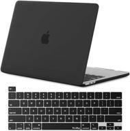 чехол kuzy для macbook pro 16 дюймов 2021 2020 2019 выпуска модели a2141 + защита для клавиатуры - черный жесткий корпус. логотип