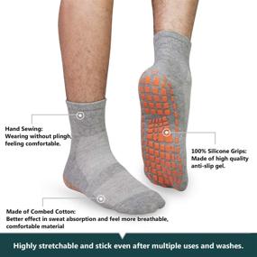 img 1 attached to 🧦 Men's Non Slip House Socks: 3 Pairs of Gripped Anti-Skid Yoga Pilates Slipper Socks for Tile, Wood Floors & Hospitals