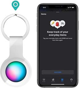 img 2 attached to 🔑 AUYUIIY Чехол для портативного устройства Airtag с карабином-ключницей, силиконовый чехол, черный, белый - 2 шт.