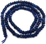 💎 2 strands natural dark sapphire blue quartz gemstone 4mm faceted rondelle spacer beads - high quantity for jewelry crafting gh1r-7 logo