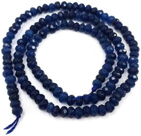 img 4 attached to 💎 2 Strands Natural Dark Sapphire Blue Quartz Gemstone 4mm Faceted Rondelle Spacer Beads - High Quantity for Jewelry Crafting GH1R-7