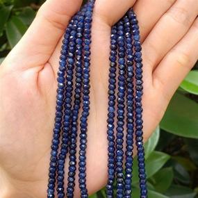 img 1 attached to 💎 2 Strands Natural Dark Sapphire Blue Quartz Gemstone 4mm Faceted Rondelle Spacer Beads - High Quantity for Jewelry Crafting GH1R-7