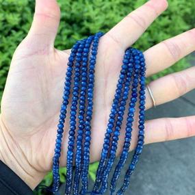 img 2 attached to 💎 2 Strands Natural Dark Sapphire Blue Quartz Gemstone 4mm Faceted Rondelle Spacer Beads - High Quantity for Jewelry Crafting GH1R-7