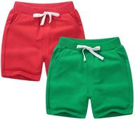 🩳 ptpuke solid cotton toddler kids sport jogger shorts: maximum comfort for boys and girls" logo