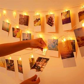 img 1 attached to 50 LED Photo Clips String Lights with Remote Control, USB Powered Fairy Twinkle Lights for Party Bedroom Home Decorations - 8 Modes, Warm White