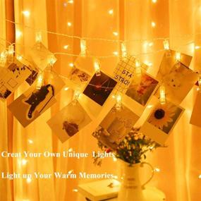 img 2 attached to 50 LED Photo Clips String Lights with Remote Control, USB Powered Fairy Twinkle Lights for Party Bedroom Home Decorations - 8 Modes, Warm White