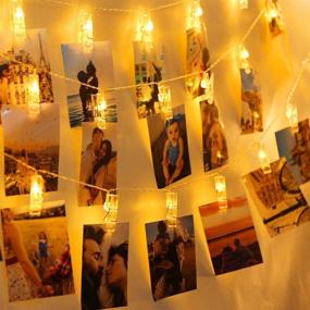 img 3 attached to 50 LED Photo Clips String Lights with Remote Control, USB Powered Fairy Twinkle Lights for Party Bedroom Home Decorations - 8 Modes, Warm White