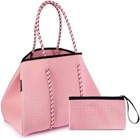 img 3 attached to 👜 Chic & Versatile Neoprene Tote Bag: Somewhere Haute for Women