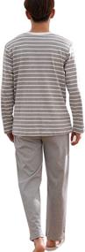 img 2 attached to Striped Cotton Pajama Loungewear 10Y 18Y Boys' Clothing via Sleepwear & Robes