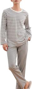 img 1 attached to Striped Cotton Pajama Loungewear 10Y 18Y Boys' Clothing via Sleepwear & Robes