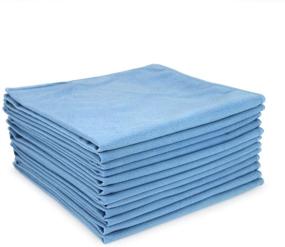 img 4 attached to Arkwright Microfiber Suede Glass Cleaning Cloths - Pack of 12 (16 x 16 in, Blue) - Crystal Clear Shine for a Streak-Free Finish!