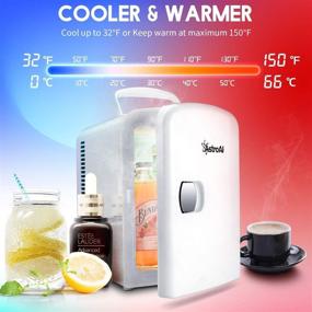 img 3 attached to 🌬️ AstroAI Mini Fridge Portable AC/DC Powered Thermoelectric System Cooler and Warmer 4L/6-Can for Cars, Homes, Offices, Dorms - Renewed (White)