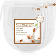 reusable food strainer for nut milk, greek yogurt, cold brew coffee, and more - 6 pack nut milk bag, fancymay, 200 mesh/inch ultra fine mesh for efficient filtering logo