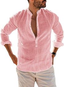 img 4 attached to 👕 Makkrom Henley Sleeve Hippie Men's Casual Clothing and Shirts