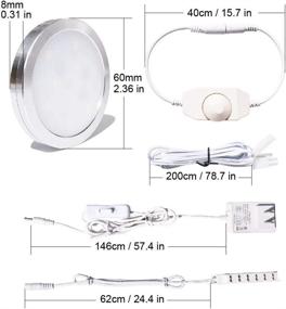 img 1 attached to 🔆 LAMPAOUS Dimmable LED Puck Lights for Under Cabinet Counter - 960lm, 4000K Daylight, Perfect for Closet Cupboard, Shelf, Wardrobe - Entrance Hallway Lighting Fixtures with LED Driver, Set of 6