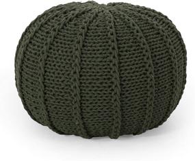 img 4 attached to 🟢 Green Christopher Knight Home Corisande Modern Knitted Cotton Round Pouf - Enhanced SEO