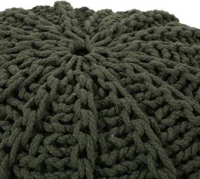 img 2 attached to 🟢 Green Christopher Knight Home Corisande Modern Knitted Cotton Round Pouf - Enhanced SEO