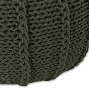 img 1 attached to 🟢 Green Christopher Knight Home Corisande Modern Knitted Cotton Round Pouf - Enhanced SEO