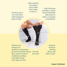 img 1 attached to 🧦 Revitalize Your Legs with Core-Spun 10-15mmHg Medical Light Graduated Knee High Compression Socks