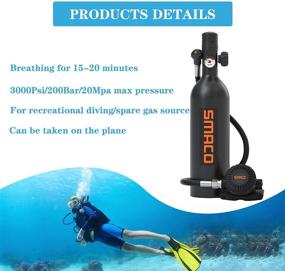 img 3 attached to ⚓️ SMACO 1L Mini Scuba Tank - 15-20 Minutes Diving Support for Underwater Sightseeing, Photography, Boat Cleaning, and Rescue - Diving Equipment