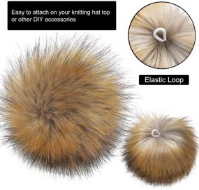 img 3 attached to 🧶 Set of 16 Natural Faux Fur Pom Pom Balls for DIY Fur Pom Poms - Ideal for Hats, Shoes, Scarves, Bags, Keychains, and Knitted Accessories