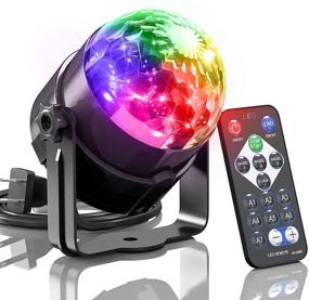 img 4 attached to caivimvn Sound Activated Disco Ball Light: Remote Control DJ Lights with 7 Color Modes for Dance Parties, DJ Bar, Karaoke, Wedding