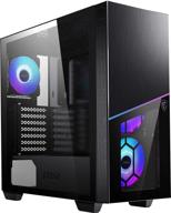 msi mpg sekira 100r premium mid-tower gaming pc case: tempered glass side panel, liquid cooling support up to 360mm radiator, two-tone design logo