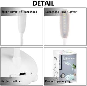 img 2 attached to 📚 Wireless Charging LED Desk Lamp for Kids | USB Rechargeable Student Learning Eye Protection Lamp | Cartoons Toy Lamp Gift for Dorm | Small Desk Lamp (White)