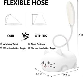img 1 attached to 📚 Wireless Charging LED Desk Lamp for Kids | USB Rechargeable Student Learning Eye Protection Lamp | Cartoons Toy Lamp Gift for Dorm | Small Desk Lamp (White)